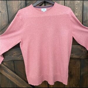 Old Navy Men’s Crewneck Sweatshirt Pink Heather Long Sleeve Pullover Size L